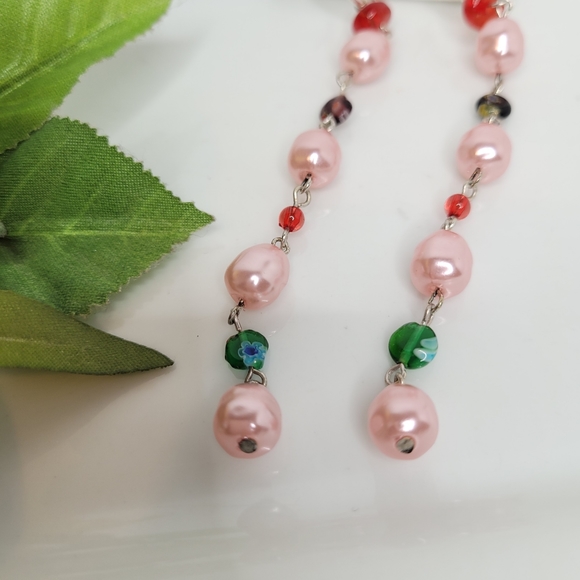 NWT Free People Regina Pearl Dangling Earrings Multicolor - Picture 4 of 7